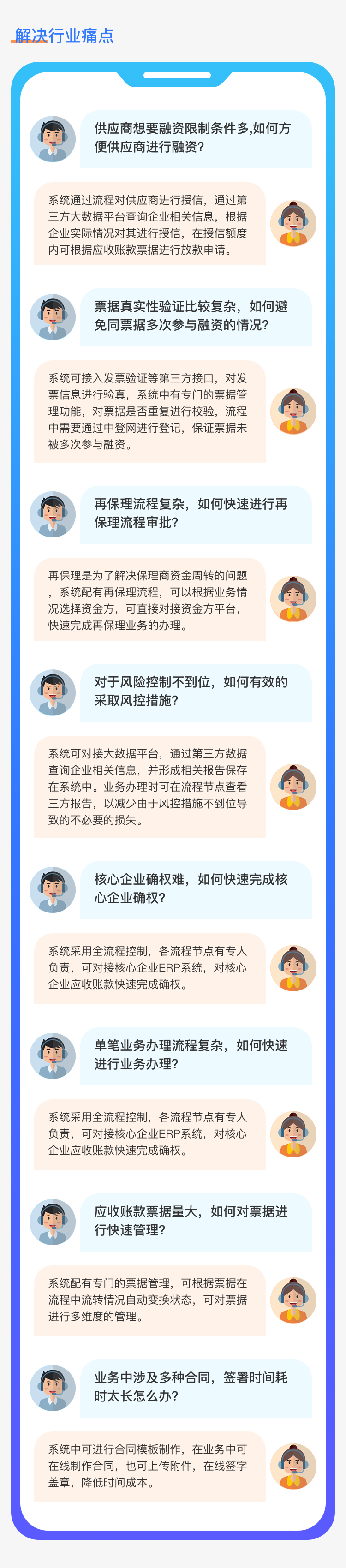 保理业务系统操作界面展示